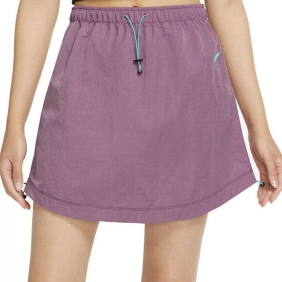 Nike Women's Sportwear Swoosh Woven High Rise Skirt Purple - Picture 3 of 11